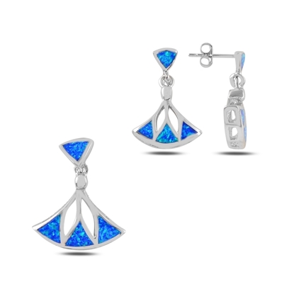 Resim Opal Taşlı Gümüş Bayan Set