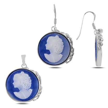 Resim Cameo Gümüş Bayan Set